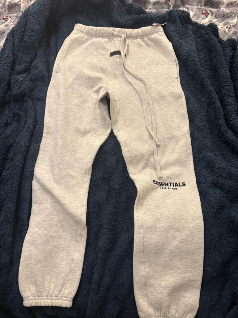 Essentials Gray Drawstring Sweatpants with Logo